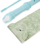 Recorder Instrument for Beginner Kids Adults,8-Hole Soprano Descant Recorder Music Flute with with Cleaning Rod & Leather Case For School Student Home Entertainment(2-Carved Light Green) by TinyTreasures Baby Boutique