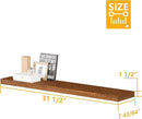 BAMEOS Floating Shelves, American Oak Wall Mounted Wooden Shelves with Invisible Brackets Set of 2, Hanging Wall Shelves Decoration for Bedroom, Bathroom, Living Room and Kitchen by CozyNest Decor