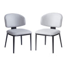 7-Piece Modern Dining Set with Wood, Faux Leather, and Metal Frame Gray+Black+Natural Finish