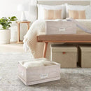 Briful Set of 2 Rustic Wood Grain Storage Boxes with Lids – Stackable Rectangular Organizer Bins, 14'' + 13'' Set Decorative Storage Containers for Bedroom, Living Room, Gifts by CozyNest Decor