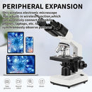 Binocular Compound Microscope, 40X-5000X Magnification, Wide-Angle Eyepiece WF10X WF25X, LED Light Source, XY axis Double-Layer Stage, Adult Microscope (Supports WiFi Wireless Connection) by TinyTreasures Baby Boutique
