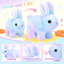 Plush Bunny Easter Toys for Kids,Interactive Bunny with Sounds,Can Walk and Wag Tail with Remote Control Leash,Easter Eggs with Surprise,Easter Birthday Gift for Toddlers by TinyTreasures Baby Boutique
