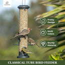 Kingsyard 2 Pack Tube Feeders with 6 Feeding Ports for Outdoors Hanging, Premium Hard Plastic Weatherproof & Steel Hanger, Attracting for Wild Birds (Black) by CozyNest Decor