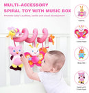 Jollybaby Baby Car Seat Stroller Toys, Plush Activity Hanging Spiral Activity Pram Crib with Music Box, Rattles, Squeaker for Babies Infant Boys Girls(Pink) by TinyTreasures Baby Boutique