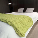 Chunky Knit Blanket Throw 40"x60", Chenille Throw Blankets, Handmade Warm & Cozy Blanket Couch Bed Home Decor, Soft Breathable Fleece Banket, Christmas for Couch Bed Sofa Best Gift (Green) by CozyNest Decor