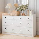 Cozy Castle Baby Dresser with 6 Drawers and Large Table Top, Multi-Functional Chest of Drawer, Drawer Dresser with Three-Sided High Rails for Nursery, Children's Room, Bedroom, White by TinyTreasures Baby Boutique