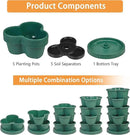 VECELO 5 Tier Vertical Garden Planter, Self Watering Stackable Planters with Wheels for Strawberries, Herbs, Flowers, Vegetables, Dark Green by CozyNest Decor