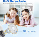 EarFun K2 Kids Bluetooth Headphones, Kids Headphones with Volume Limited, 40H Playtime, Built-in Mic, Stereo Sound, Foldable Over-Ear Headphone for School/Travel/iPad/Tablet, White by TinyTreasures Baby Boutique