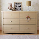 Storkcraft Crescent 6 Drawer Double Dresser (Driftwood) – GREENGUARD Gold Certified, Nursery Dresser for Kids Bedroom by TinyTreasures Baby Boutique