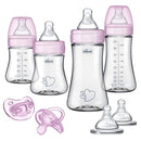 Chicco Duo Newborn Hybrid Baby Bottle Starter Gift Set with Invinci-Glass Inside and Plastic Outside | Dishwasher, Bottle Warmer, and Electric Sterilizer Safe | Intui-Latch Nipple | Clear/Pink by TinyTreasures Baby Boutique