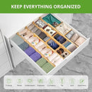 ANTOWIN 4 Pack Expandable Drawer Dividers, 2.2'' High, Extend from 17'' to 22'', Dresser Drawer Organizers, Bamboo Separators for Kitchen, Bedroom, Office, Bathroom, with 12 Pack Divider Inserts by CozyNest Decor