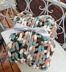 DDL&HEXI Chunky Chenille Blanket 100% Hand Knit with Jumbo Chenille Yarn (50"x60") Super Soft Large Throw Bed Blanket for Couch, Sofa, Home Decor - Machine Washable (02) by CozyNest Decor