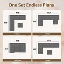 HOOOWOOO Modular Sectional Couch Sofa,125X69 U L Shaped Oversized Couch Sets Free Combination,6 Pieces Extra Deep Sofa with Ottoman for Living Room(Black Corduroy) by CozyNest Decor