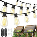 addlon 2 Pack*102FT(96+6) Solar String Lights Waterproof, Patio Lights Solar Powered with Remote & USB Port, 3 Lighting Modes 60+4 LED Shatterproof Bulbs Outdoor Light for Camping Backyard Garden by CozyNest Decor
