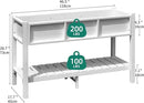 YITAHOME Raised Garden Bed, 47x18x31 Inch HIPS Poly-Wood Weather-Resistant Elevated Planter Box with Storage Shelf for Vegetable Flower, White by GreenHaven Gardens
