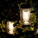 MJ Outdoor Mason Jar Lights Hanging Battery Operated Lamp Timer Cordless Lamps 2-Pack LED Decorative Garden Lanterns Glass Light for Patio Camping Courtyard Backyard Tree Hallway Stairs( Transparent) by GreenHaven Gardens