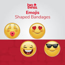 BioSwiss Bandages, Emoji Shaped Self Adhesive Bandage, Latex Free Sterile Wound Care, Fun First Aid Kit Supplies for Kids, 24 Count by TinyTreasures Baby Boutique