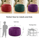 Bean Bag Chairs for Kids - Memory Foam Furniture BeanBag Chair - Kids/Teens Sofa with Soft Micro Fiber Cover - Round Fluffy Couch for Living Room Bedroom College Dorm - 2.5 ft, Purple by CozyNest Decor