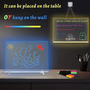 LED Drawing Board with Colors –13.7x9.84 Inch Acrylic Light-Up Message Board, Includes 7 Markers, Adapter, Stand, Hanging Chain, Soft Cloth, Spray Bottle, for Home, Office, Kitchen, and Bedroom by TinyTreasures Baby Boutique