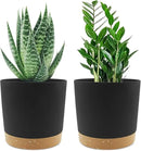 QCQHDU 6.5 inch Plant Pot, 2 Pack Planters for Indoor Plants with Drainage Holes & Saucer, Outdoor Flower Pots Home Garden Modern Decor by GreenHaven Gardens