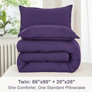 Litanika Purple Comforter Set Twin/Twin XL Size, 2 Pieces Lightweight Solid Bedding Comforter Set, All Season Fluffy Bed Set (66x90In Comforter & 1 Pillowcase) by CozyNest Decor