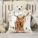 Baby Crib Bedding Set - Highland Cow Design Nursery Bed 3 Pcs Set - Chic Soft Blanket with Dotted Backing, Sheet, Pillowcase for Newborns Girls Boys Gifts Color01 by TinyTreasures Baby Boutique