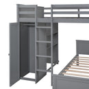 Loft Bed With A Twin Size Standalone Bed, Shelves, Desk, And Wardrobe by HouseOfZazla