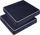 PNP FKJP 2 Pack Outdoor Chair Cushion 20" X 20" X 4", Waterproof Outdoor Seat Cushions with Non-Skid Ties, Navy (Cushion + Cover) by GreenHaven Gardens
