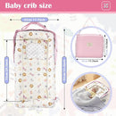 Baby Lounger for Tummy Time Portable,Baby Play mat with Strap,Newborn Lounger Inner Zipper for Boys Girls 0-24 Months,Animal World Pink by TinyTreasures Baby Boutique