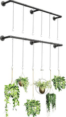 Plant Hanger Indoor, 2 Pack Hanging Planters Rod for Indoor Plants with 12 Hanging Chains, Wall Plant Hanging Rod for Window Ceiling, 65.7 Inch, Metal/Black, Pots Not Included… by GreenHaven Gardens