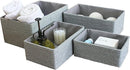 LA JOLIE MUSE Storage Baskets Set 4 - Stackable Woven Basket Paper Rope Bin, Storage Boxes for Makeup Closet Bathroom Bedroom (Gray) by TinyTreasures Baby Boutique