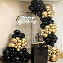 140pcs Balloon Arch Kit, Black Balloons of Different Sizes Pack of 18 12 10 5 Inch Party Balloon Kit for Birthday Party or Balloon Arch as Graduation Wedding Baby Shower Anniversary Party by TinyTreasures Baby Boutique