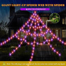 Halloween Spider Web Lights 550 LED Lighted Spider Web 16.4Ft Giant Halloween Decorations Light up with 8 Lighting Modes Waterproof & Timer for Indoor Outdoor House Haunted Yard Decor, Purple & Orange by CozyNest Decor