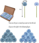 Kimura's Cabin 20Pcs Fake Silk Chrysanthemum Artificial Ball Flower Fake Mums Flowers Wedding Arrangements Bouquets Home Kitchen Table Center DIY Decoration (Blue) by CozyNest Decor
