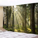 Onivein Forest Tapestry Nature Sunlight Streaming Through Green Trees Wall Hanging for Bedroom Living Room Office Decor 90 x 70 Inches by CozyNest Decor