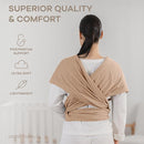 Comfy Cubs Baby Wrap Carrier - Soft & Secure Fit Cotton Blend Baby Carrier Newborn to Toddler - Hands-Free & Lightweight Infant Wrap - Adjustable, One Size Fits All Toddler Sling - Cedar by TinyTreasures Baby Boutique