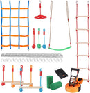 VEVOR Ninja Warrior Obstacle Course for Kids, 1 x 50 ft Weatherproof Slacklines, 500lbs Weight Capacity Monkey Line, Outdoor Playset Equipment, Backyard Toys Training Equipment Set with 10 Obstacles by TinyTreasures Baby Boutique