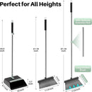 JOYMOOP Black Broom and Dustpan Set with 56” Handle, Upright Angle Design for Pet Hair and Hard Floor Sweeping by CozyNest Decor