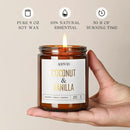 AOOVOO Coconut Vanilla Candles - 9 oz Scented Candles, Aromatherapy Candle, Soy Candle for Home Scented by CozyNest Decor