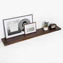 Fun Memories Floating Shelves for Wall, 55"x9.3" Rustic Solid Elm Wood Shelves, Heavy-Duty Wall Mounted Shelves with Invisible Brackets for Living Room, Bedroom, Kitchen, Walnut Finish by CozyNest Decor