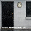 eYotto 10 Inch Small Indoor/Outdoor Waterproof Wall Clock with Thermometer Silent Non-Ticking Battery Operated Wall Clocks Weatherproof for Patio, Pool, Garden, Lanai, Fence, Porch, Deck, Bathroom by CozyNest Decor