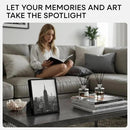 Homeforia Black Picture Frames 8x10, High End Metal 8 x 10 Photo Frame with Mat 5 by 7 Art, 10x8 Black Frame Matted to 5x7 inch Print, 8by10 Wall or Tabletop Frames, Tempered Glass, Wall Kit, Set of 1 by CozyNest Decor