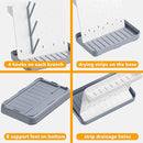 SpaceAid Baby Bottle Drying Rack with 20 Hooks, Space Saving Kitchen Bottles Rack Dryer, Vertical Baby Bottle Holder Organizer for Countertop Storage Accessories (White and Gray) by TinyTreasures Baby Boutique
