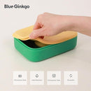 BLUE GINKGO Silicone Lunch Box Set – Durable Heavy-Duty Silicone Bento Box, Microwave, Freezer, Dishwasher Safe – Airtight, BPA Free (Made in Korea, Green) by TinyTreasures Baby Boutique