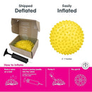 Edushape Original Sensory Ball for Baby - 7" Deflated with Pump, Transparent Yellow, Enhances Gross Motor Skills for Kids 6 Months & Up by TinyTreasures Baby Boutique