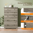 VINGLI Tall Dresser, Rustic Grey Dresser 6 Drawer Chest of Drawers, Wood Gray Dressers for Bedroom, Hallway, Home Office, 31.5" W x 15.75" D x 47.64" H by TinyTreasures Baby Boutique