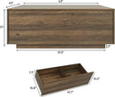 43” Square Coffee Table with Storage, Modern Large Square Center Table with 2 Drawers, Wood Coffee Table for Living Room, Walnut by CozyNest Decor