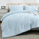 Litanika Comforters Light Blue California King Size, 3 Pieces Cal King Lightweight Solid Bedding Comforter Set, All Season Fluffy Bed Set (104x96In Comforter & 2 Pillowcases) by CozyNest Decor