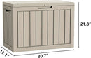 45 Gallon Waterproof Large Resin Deck Box Indoor/Outdoor Lockable Storage Container and Seating for Garden, Pool, and Patio (45 Gallon, Grey) by GreenHaven Gardens