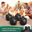 6-Pack Citronella Tabletop Torches, MQKIWAO 21 oz Table Top Torches for Outdoor, Metal Oil Burner Candles, Garden Torches with Fiberglass Wick for Yard, Patio, Deck, Garden, Party, Landscape by GreenHaven Gardens